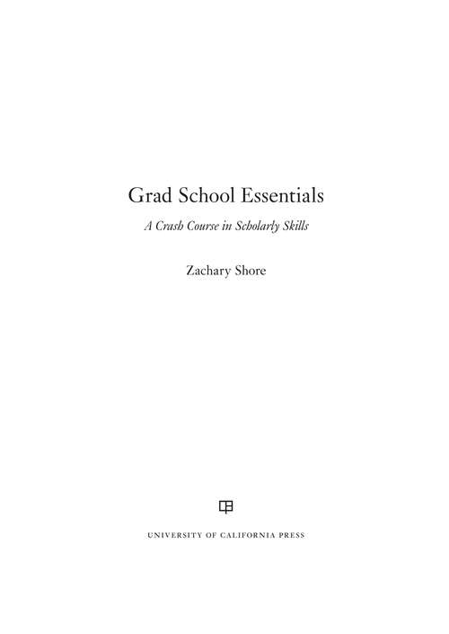 Book cover of Grad School Essentials
