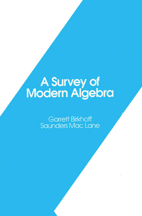 Book cover of A Survey of Modern Algebra