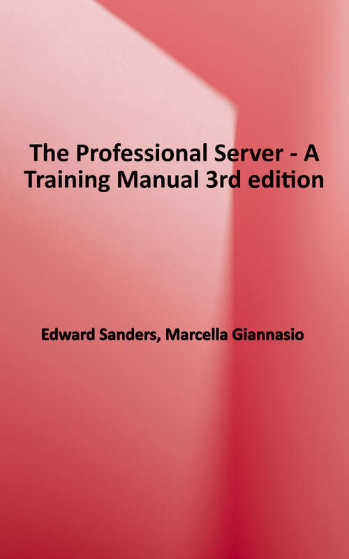 Book cover of The Professional server: A Training Manual Third edition (3)
