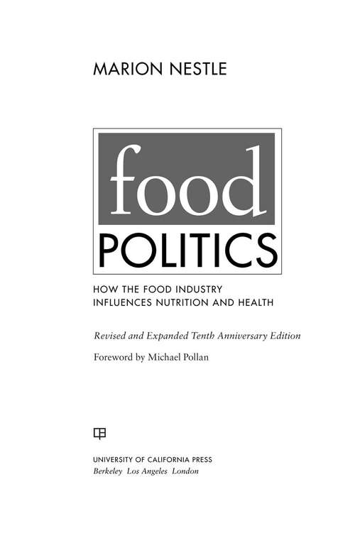 Book cover of Food Politics