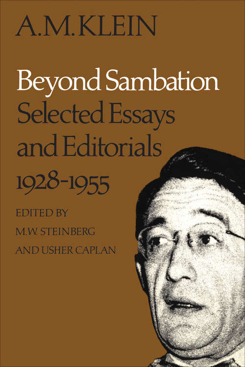 Book cover of Beyond Sambation: Selected Essays and Editorials 1928-1955