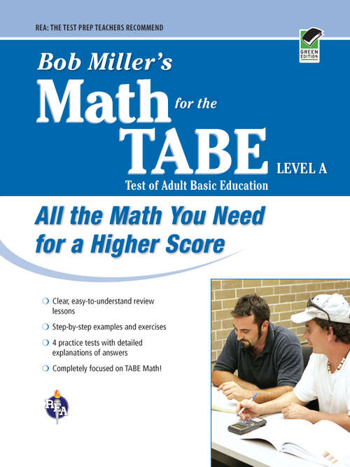 Book cover of Bob Miller's Math for the TABE Level A