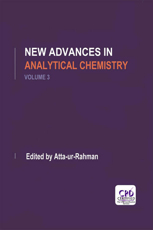 Book cover of New Advances in Analytical Chemistry, Volume 3 (1)