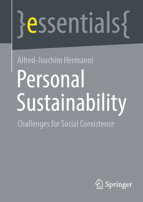 Book cover of Personal Sustainability: Challenges for Social Coexistence (essentials)