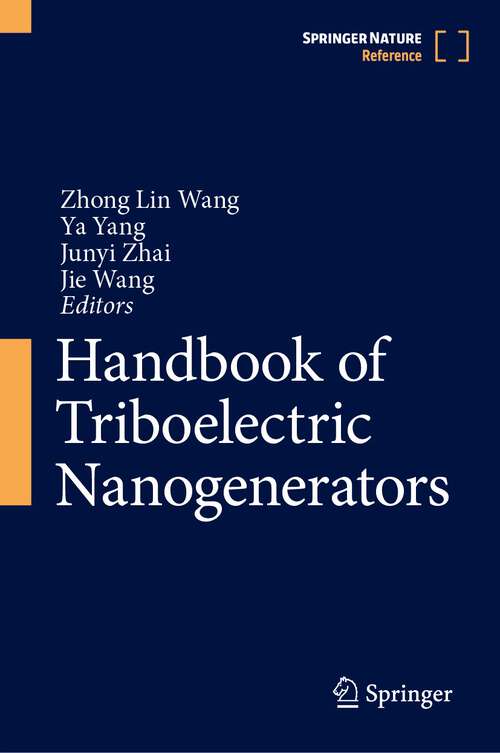 Book cover of Handbook of Triboelectric Nanogenerators (1st ed. 2023)
