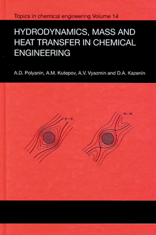 Book cover of Hydrodynamics, Mass and Heat Transfer in Chemical Engineering (1)