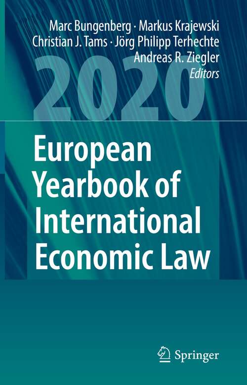European Yearbook of International Economic Law 2020 (European Yearbook of International Economic Law #11)