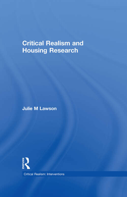 Critical Realism and Housing Research
