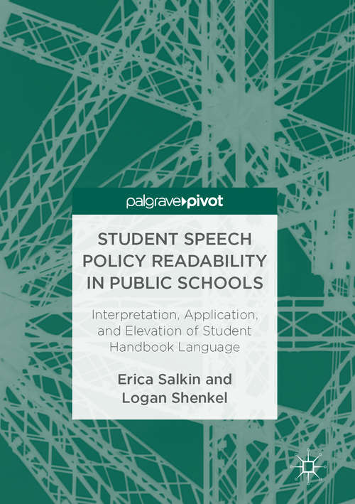 Book cover of Student Speech Policy Readability in Public Schools
