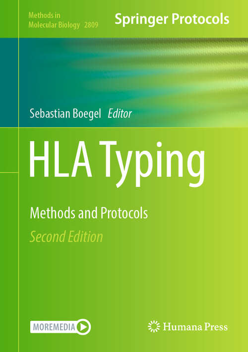 Book cover of HLA Typing: Methods and Protocols (Second Edition 2024) (Methods in Molecular Biology #2809)