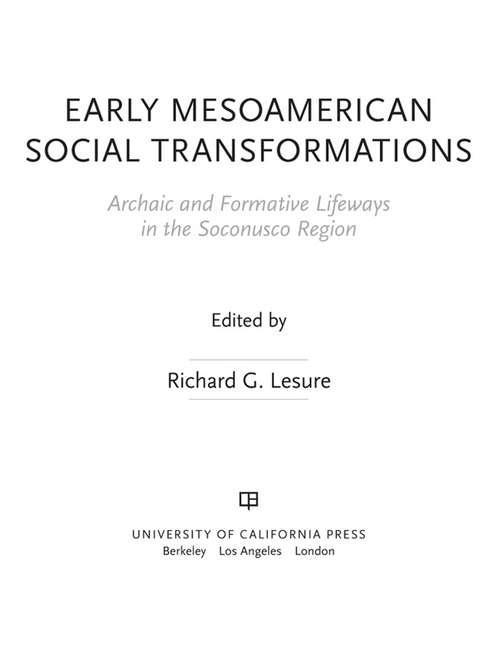 Book cover of Early Mesoamerican Social Transformations