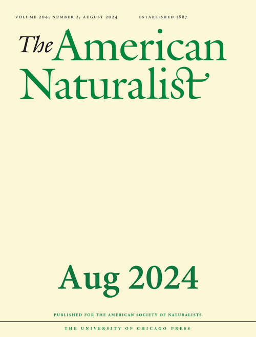 Book cover of The American Naturalist, volume 204 number 2 (August 2024)