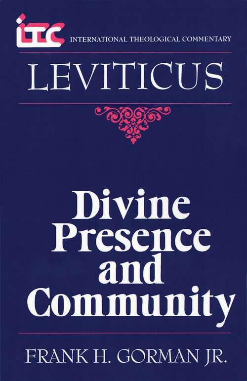 Book cover of Leviticus: Divine Presence and Community