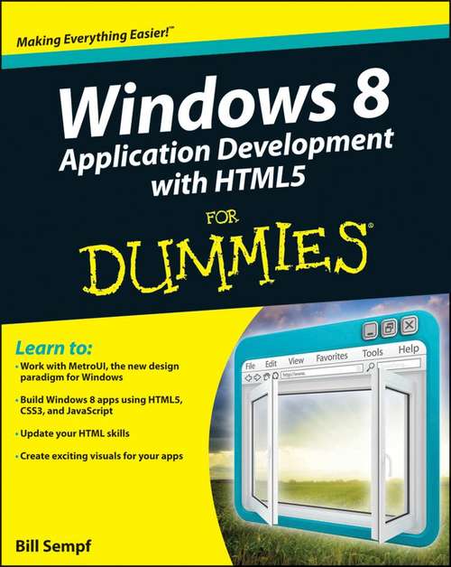 Book cover of Windows 8 Application Development with HTML5 For Dummies