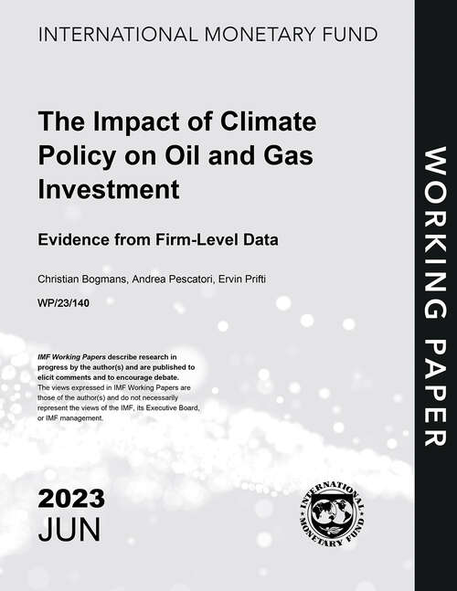 Book cover of The Impact of Climate Policy on Oil and Gas Investment: Evidence from Firm-Level Data