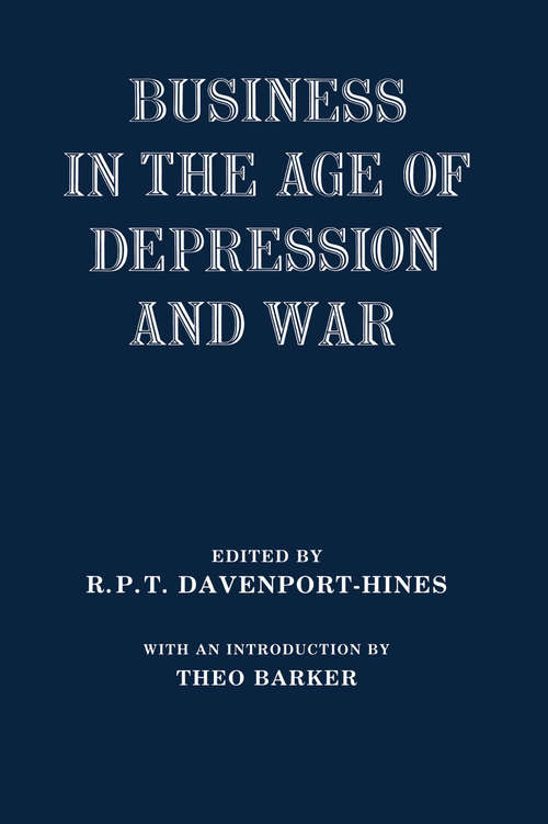Book cover of Business in the Age of Depression and War