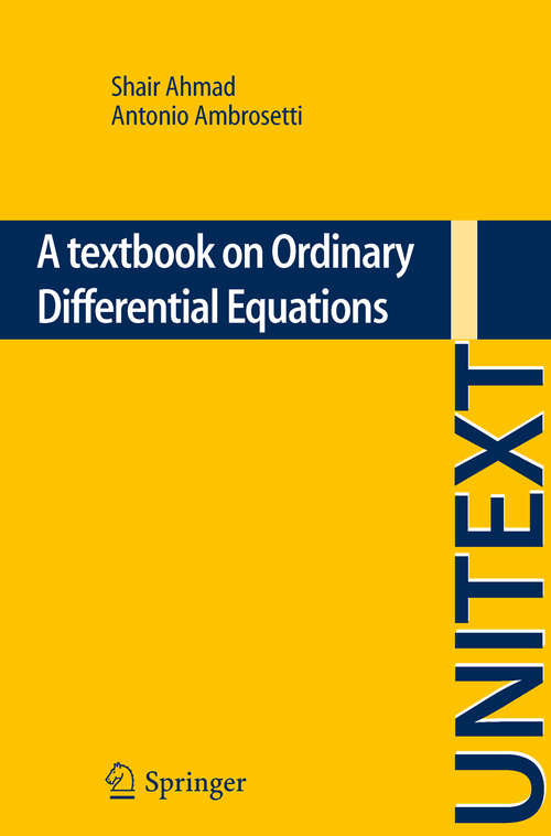 Book cover of A Textbook on Ordinary Differential Equations