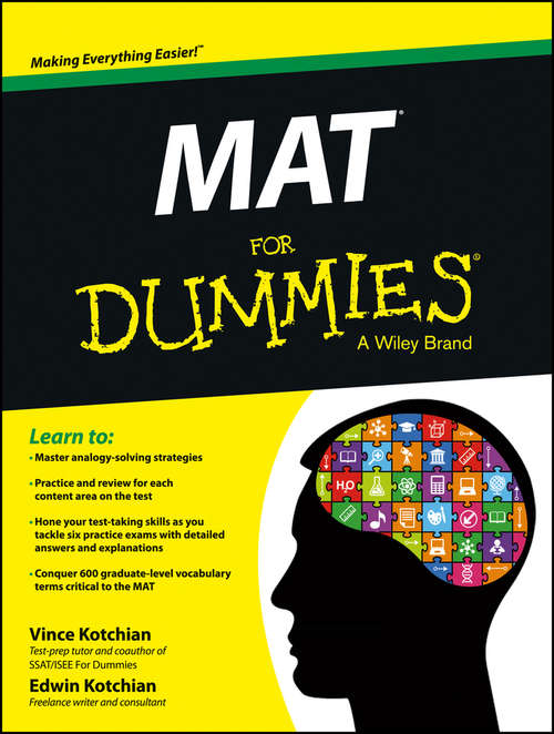 Book cover of MAT For Dummies