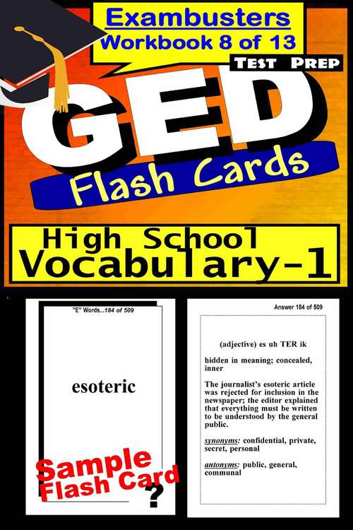 Book cover of GED Test Prep Flash Cards: High School Vocabulary 1 (Exambusters GED Workbook: 8 of 13)