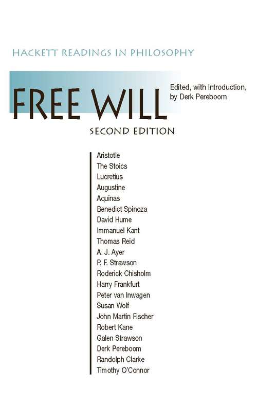 Book cover of Free Will (Second Edition)