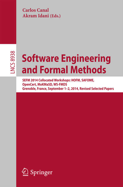 Book cover of Software Engineering and Formal Methods