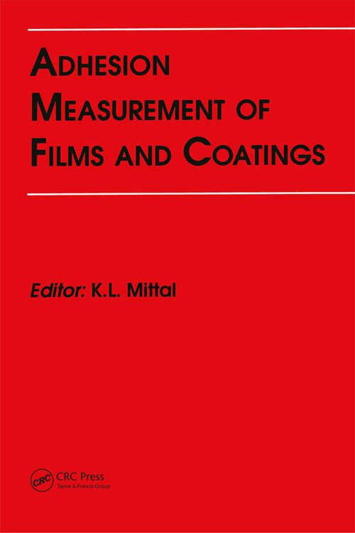 Book cover of Adhesion Measurement of Films and Coatings (1)