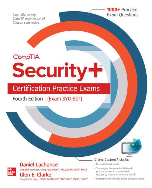 Book cover of CompTIA Security+ Certification Practice Exams: Exam SY0-601 (Fourth Edition)