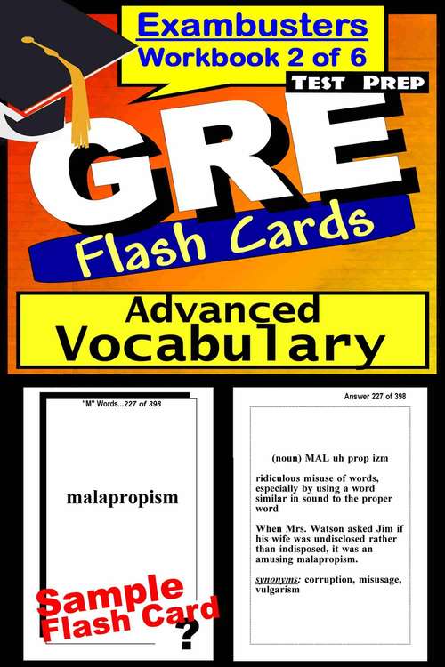 Book cover of GRE Test Prep Flash Cards: Advanced Vocabulary (Exambusters GRE Workbook: 2 of 6)