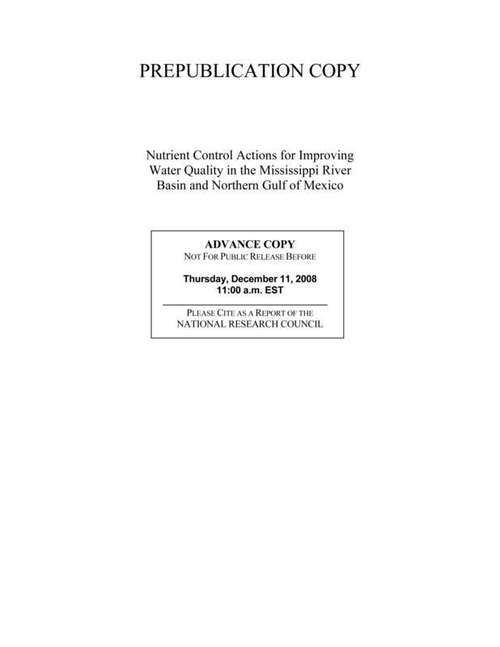 Book cover of Nutrient Control Actions for Improving  Water Quality in the  Mississippi River Basin and Northern Gulf of Mexico