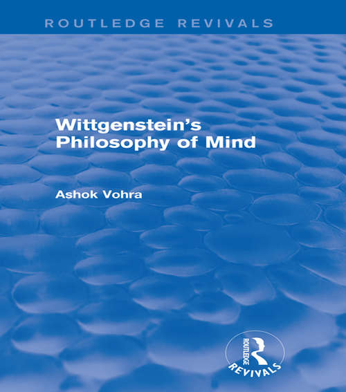 Book cover of Wittgenstein's Philosophy of Mind (Routledge Revivals)