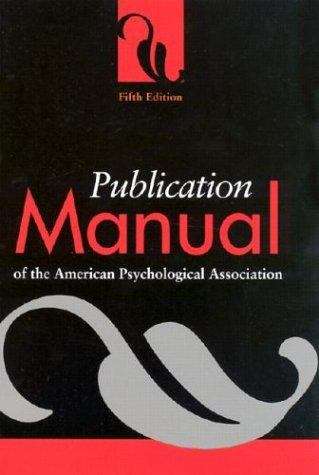 Book cover of Publication Manual of the American Psychological Association (5th edition)