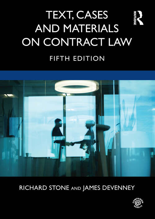 Book cover of Text, Cases and Materials on Contract Law (5)