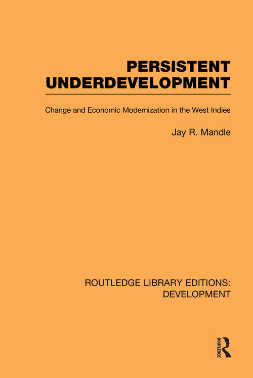 Book cover of Persistent Underdevelopment: Change and Economic Modernization in the West Indies (Routledge Library Editions: Development)
