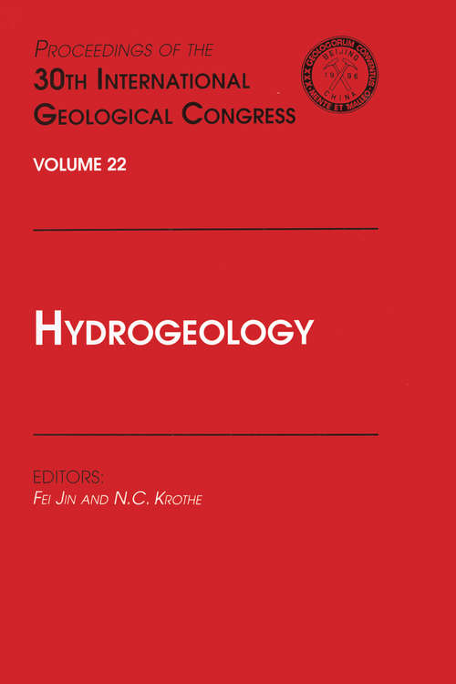 Hydrogeology: Proceedings of the 30th International Geological Congress, Volume 22