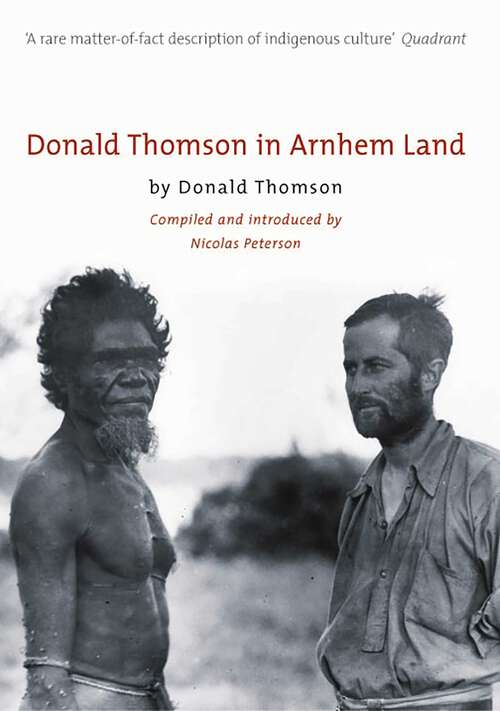 Book cover of Donald Thomson In Arnhem Land