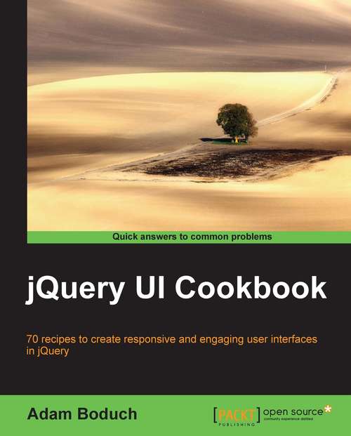 Book cover of jQuery UI Cookbook
