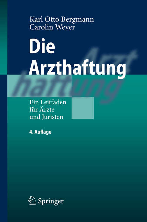 Book cover of Die Arzthaftung