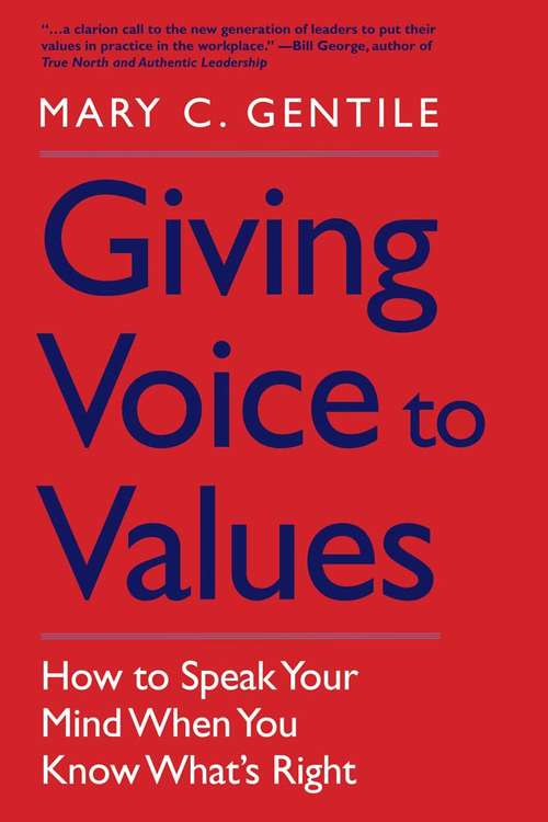 Book cover of Giving Voice to Values