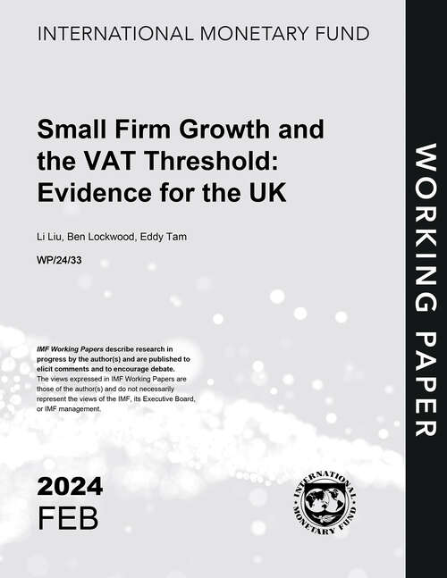 Book cover of Small Firm Growth and the VAT Threshold Evidence for the UK