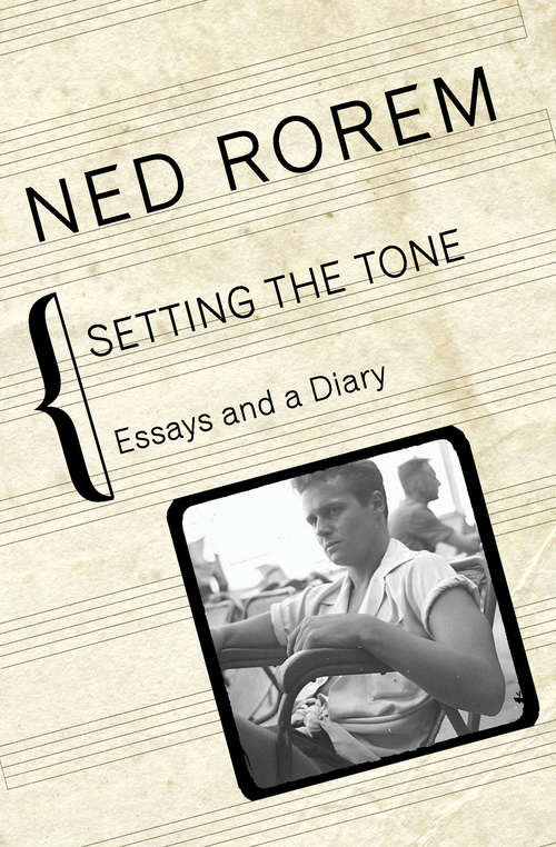 Book cover of Setting the Tone: Essays and a Diary