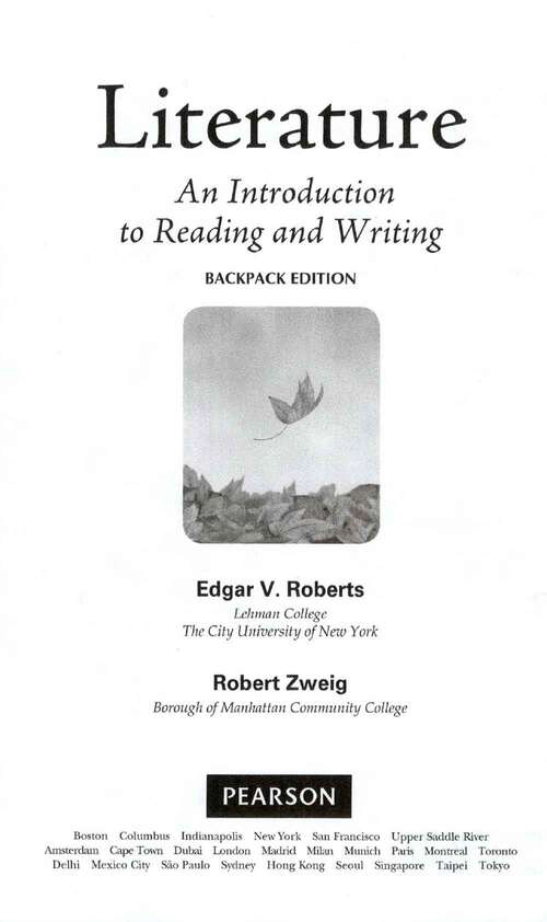Book cover of Literature: An Introduction to Reading and Writing (Backpack Edition)