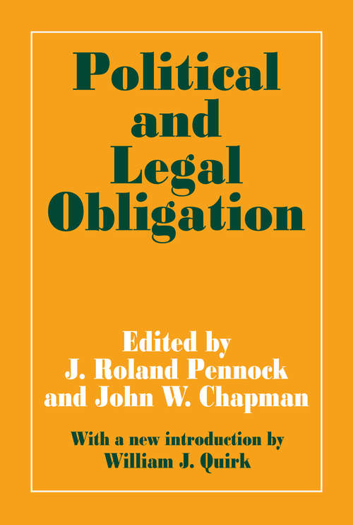 Book cover of Political and Legal Obligation