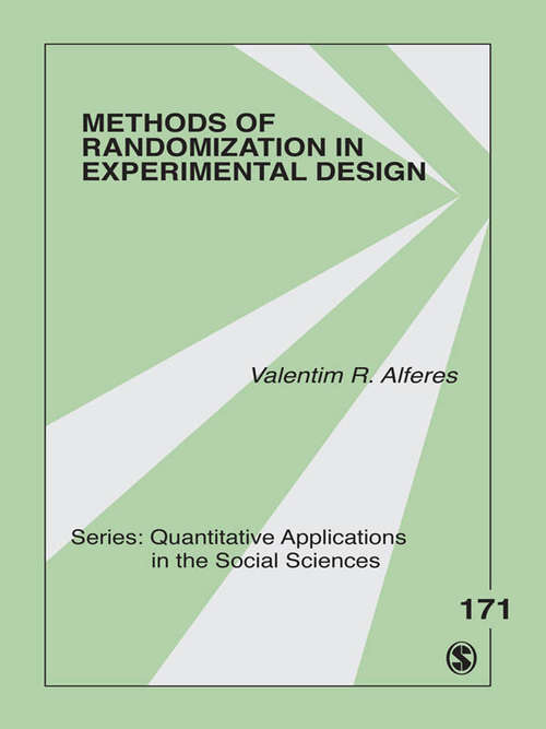 Book cover of Methods of Randomization in Experimental Design