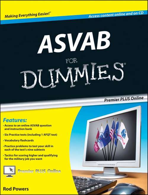 Book cover of ASVAB For Dummies, Premier Plus (with Free Online Practice Tests)
