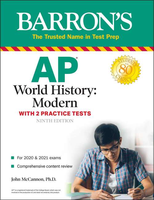 Book cover of AP World History: With 2 Practice Tests (Ninth Edition) (Barron's Test Prep)