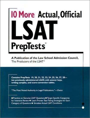 Book cover of 10 More Actual, Official LSAT Preptests