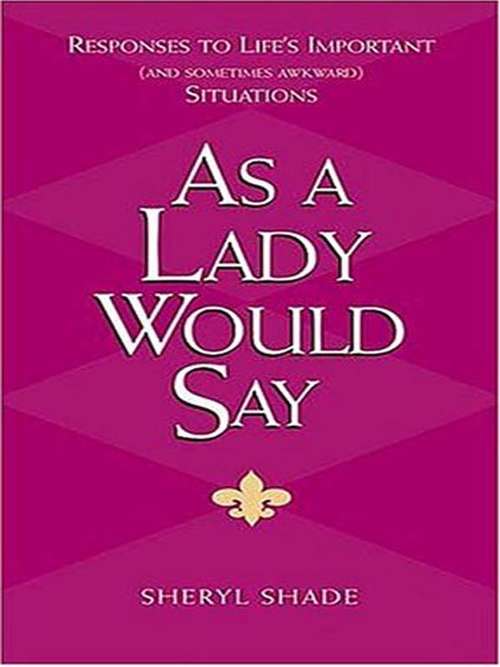 Book cover of As a Lady Would Say