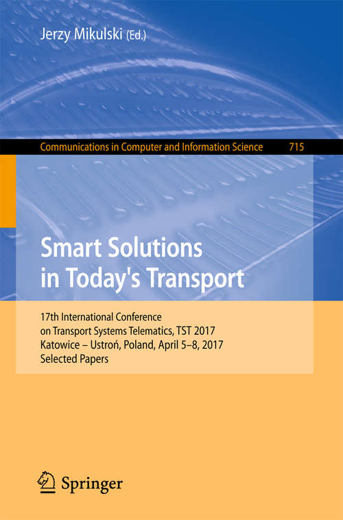 Book cover of Smart Solutions in Today’s Transport