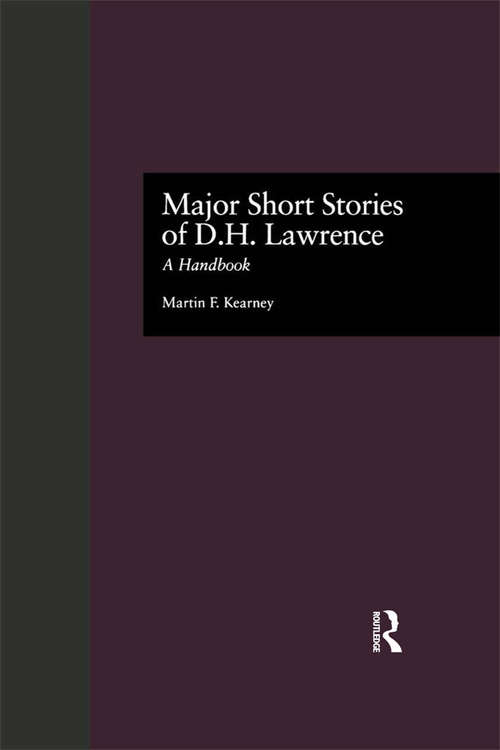 Major Short Stories of D.H. Lawrence: A Handbook (Reference Library Of The Humanities #Vol. 1948)