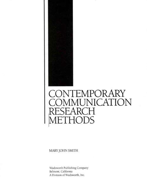 Book cover of Contemporary Communication Research Methods